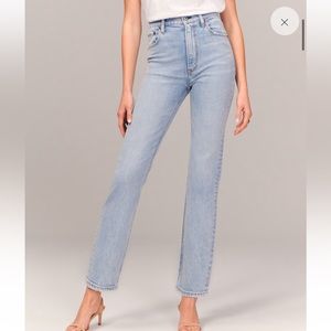 Ultra high rise ankle straight jeans